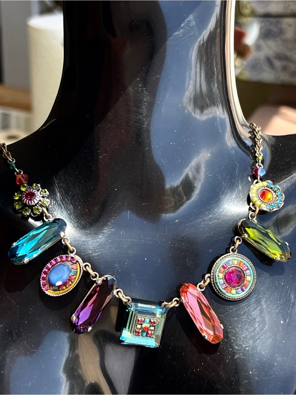Vintage Firefly La Dolce Vita Necklace (8299-MC) Austrian Crystals Czech Glass